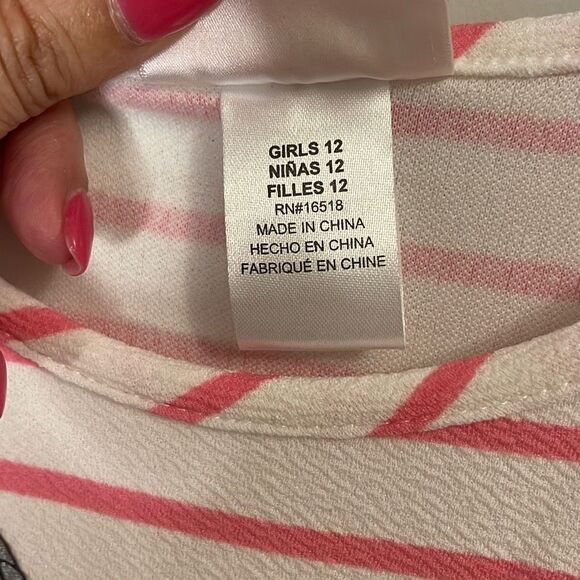 Youngland Girl's Pink Ruffled Detail Unicorn Heart Print Dress Size 12 NWT - Picture 6 of 9